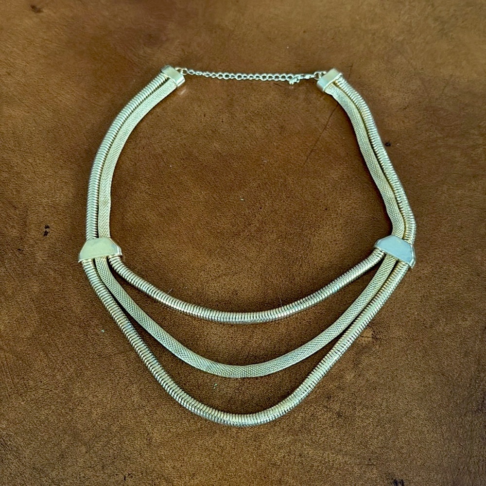 Gold Rope Design Costume Necklace